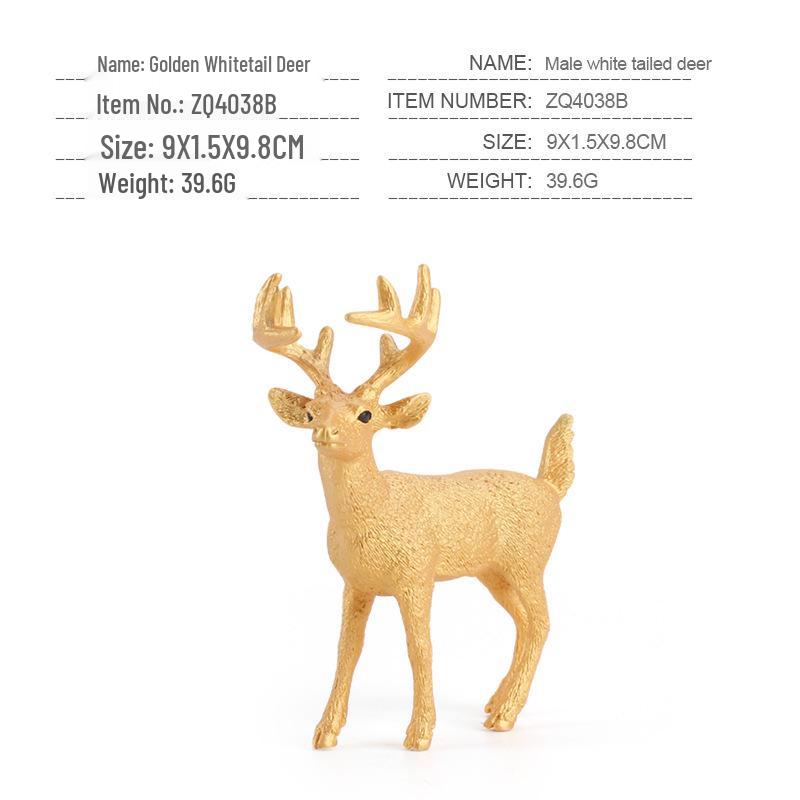 Simulated Christmas Reindeer and White-Tailed Deer Ornament Set