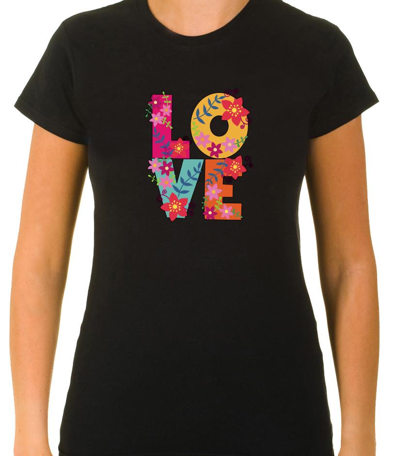 

LOVE Valentine s Day White 3/4 Short Sleeve T Shirt Woman F440 S