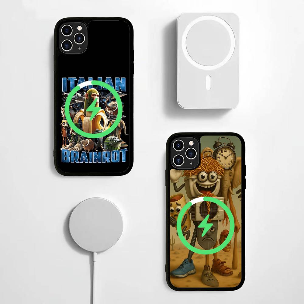 I-ITALIANS B-Gehirnfäule Kreatives Tier Für Magesafe Magnetische Kabellose Handyhülle Für IPhone 17 Pro Max Air 13 12 Mini 16 15 14 11