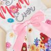 Pet Dress with Colorful Floral Print & Pink Bow, Cute Puppy Outfit, Fashion Small Dog Apparel, Sweet Pet Wear for Party Weeding
