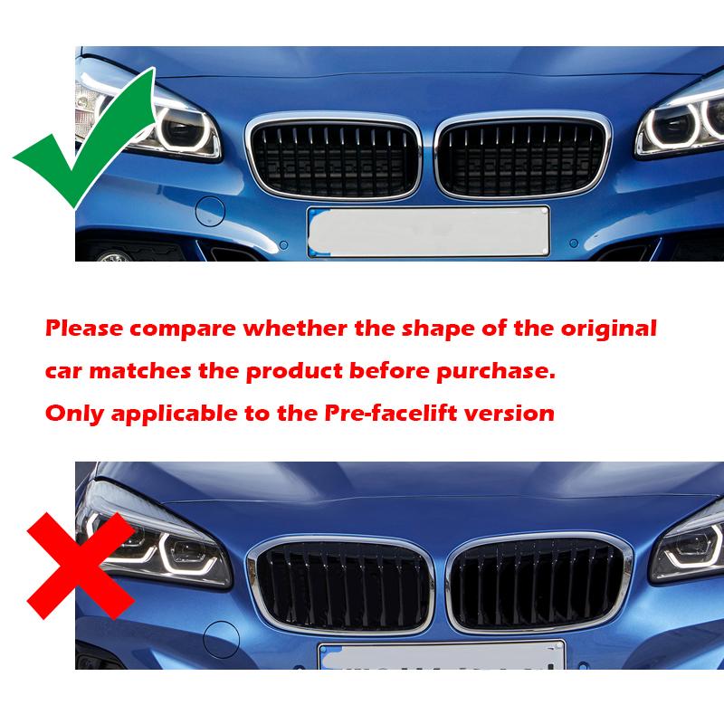 Front Bumper Grille Radiator Grill Black Fit For BMW 2 Series Pre LCI F45 5Seat Active Tourer F46 7Seat Gran Tourer
