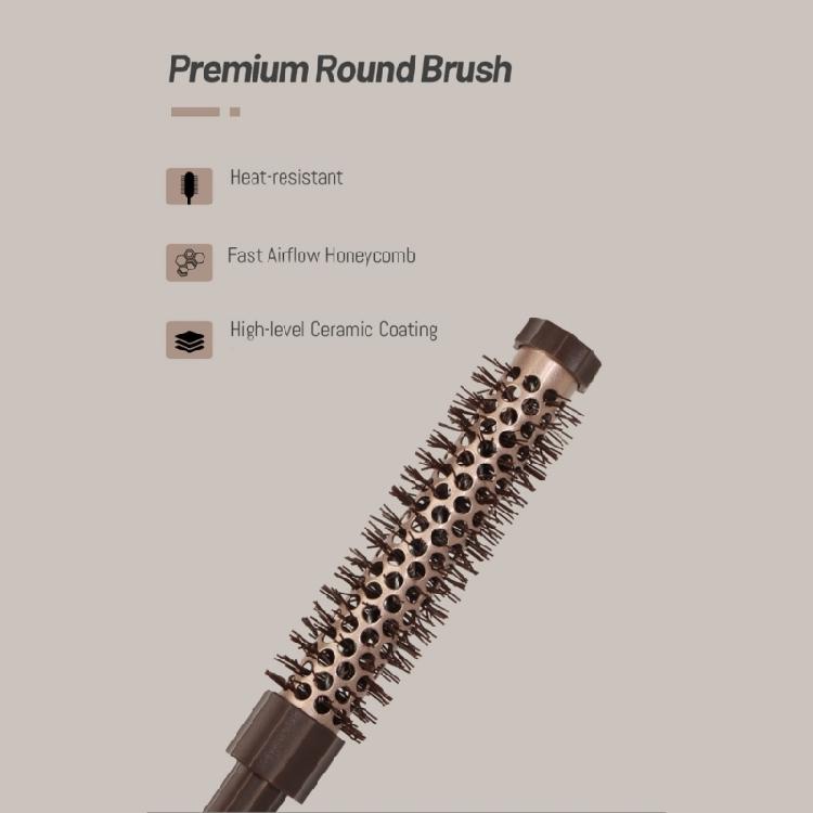 3Pcs Round Brush Set for Effortless Blow Drying and Styling of Short Hair with Comfortable Handle and Ceramics Barrels