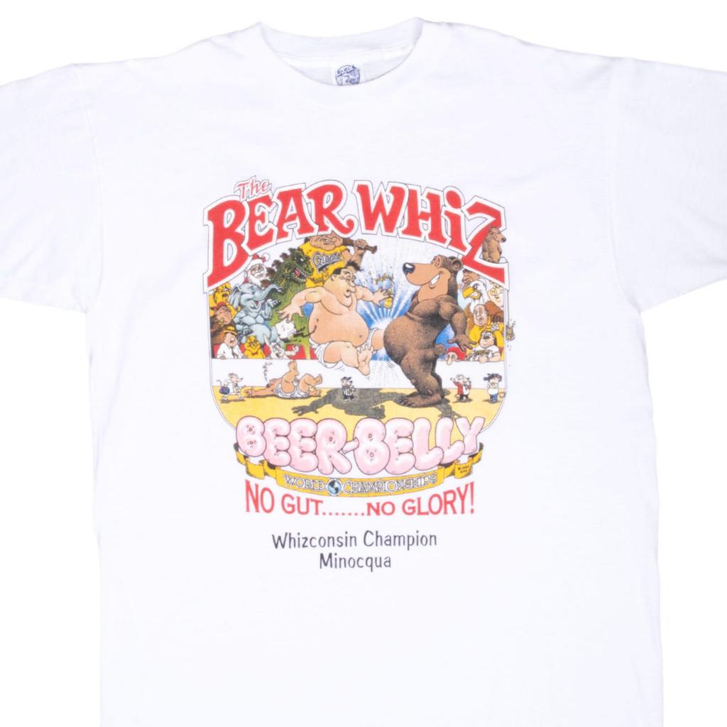 Vintage the bear whiz beer belly 1995 tee shirt size xl made in usa