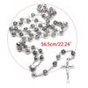 Catholic Rose Rosary Necklace Cross Pendant Beaded Necklaces Religious Jewelry