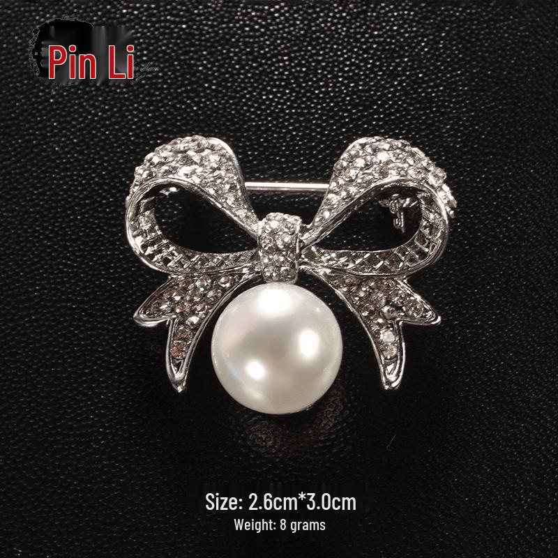 Универсальная брошь-бант с жемчугом: Изысканный лацкан и украшение-бутоньерка