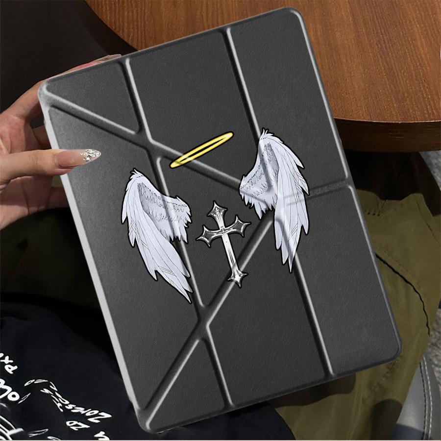 Angel Cross Art Holder Cover Tablet Case For iPad Pro 11th 10th 9th 8th 7th 12.9inch Mini 6 7 Air 4 5 M3 M2 1 2 M4 11inch Pro