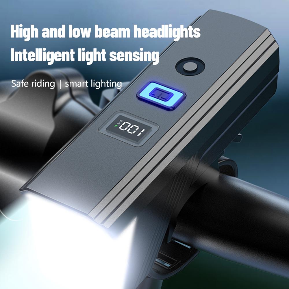 Powerful Sensing Bicycle Head Light Power Display Flashlight Rechargeable MTB Bike Front Light for Night Outdoor Cycling Safety