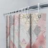 Modern Geometric Triangle Marble Shower Curtain for Bathroom Decor Home Accessories Waterproof Bath Rug Set In Pink White Blac