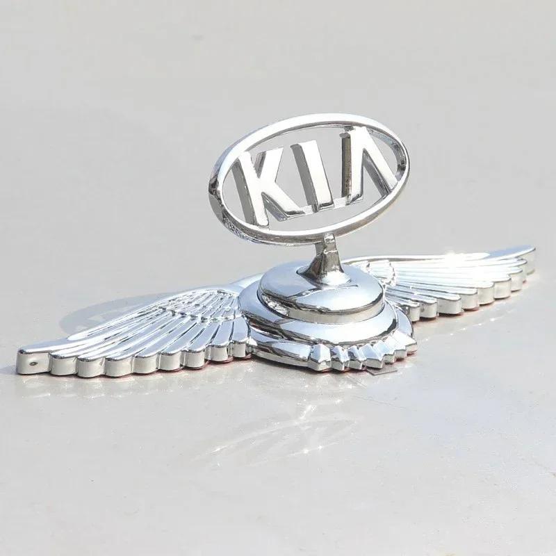 AABJD1 Lega di Zinco Emblema Cofano Anteriore Adesivo Cromato per KIA K2 Optima K5 Forte Borrego Ceed K3 Cerato Sorento Soul Forte Sportage