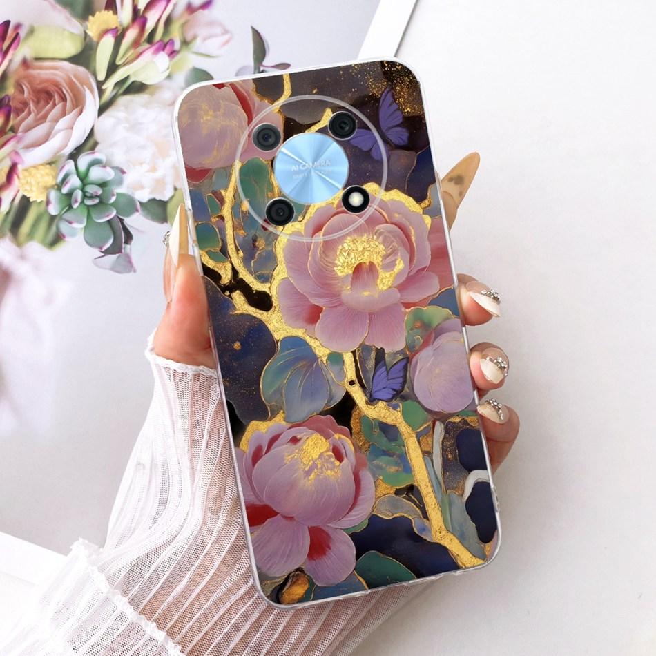 For Huawei Nova Y90 Y91 Cute Flower Butterfly Cat Painted Case For Huawei NovaY90 NovaY91 Soft Silicone TPU Phone Cases
