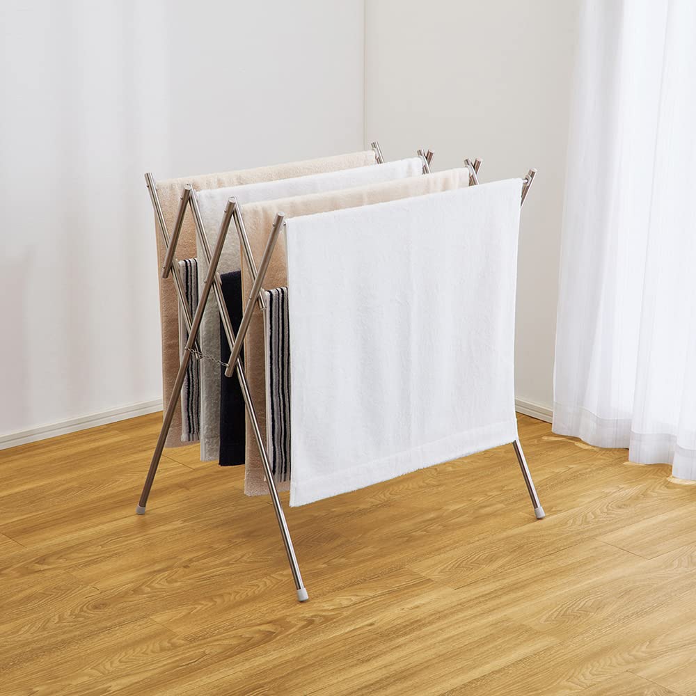 Bestco Stainless Steel Small Item Drying Rack, Lightweight, Compact Storage, Extendable, Width 42-70cm X Depth 60cm X Height 78cm, Light Gray, NY-291