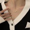 Minimalist Stainless Steel Round Bead Pendant Necklace for Women - Elegant Niche Design