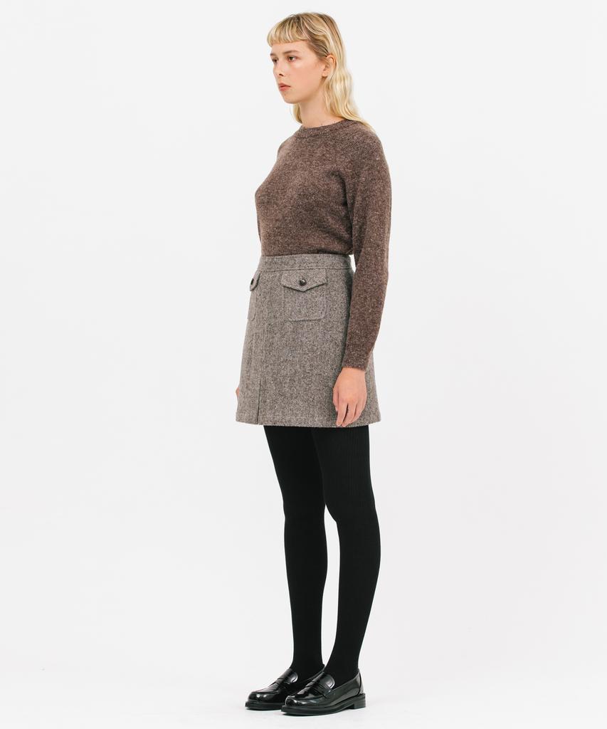 Jun By Jun K Pocket Wool Short Skirt_Gray