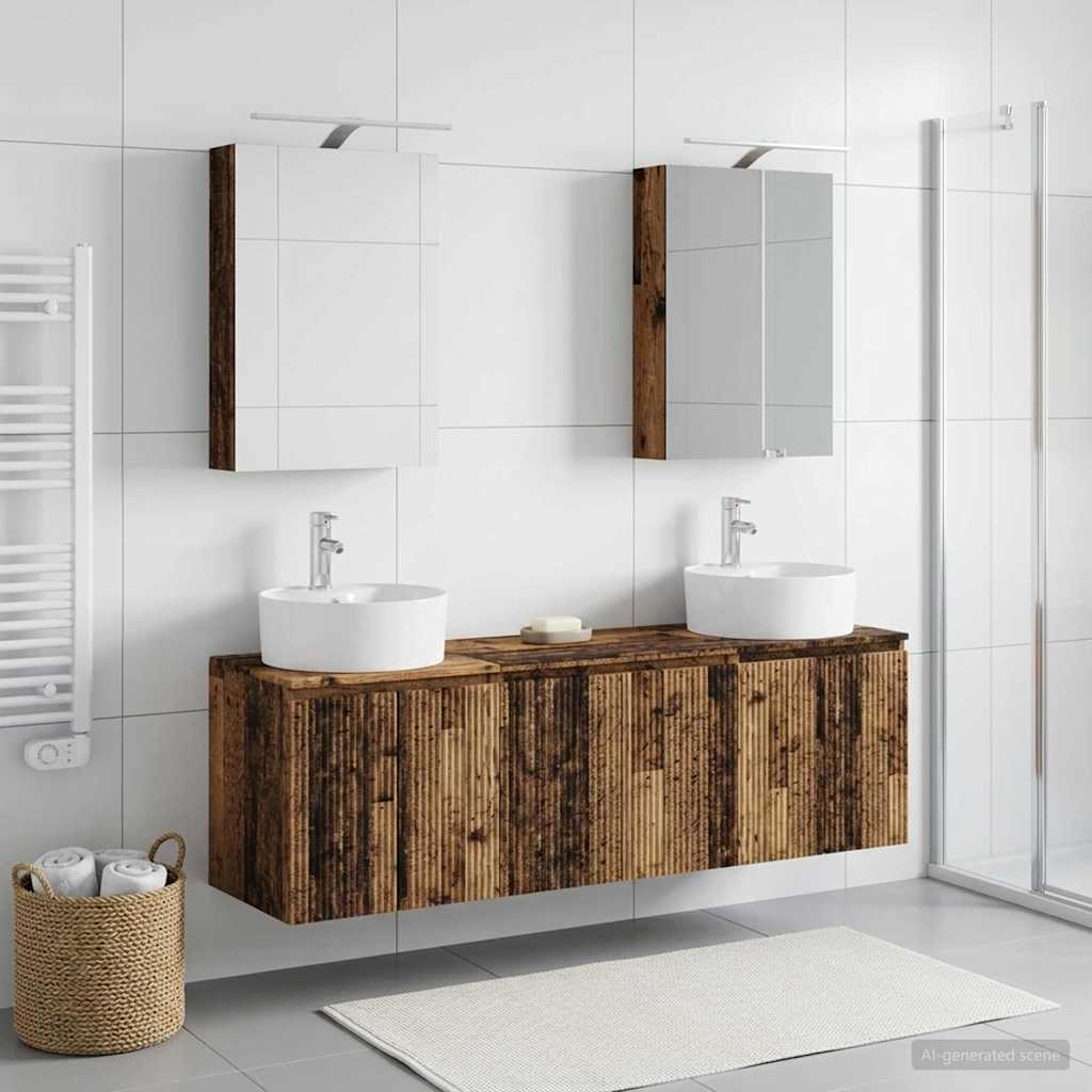 Bathroom Cabinet Set 5 pcs Reclaimed Wood Particleboard