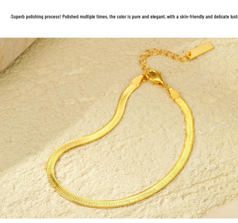 Under the Banyan Tree S925 Sterling Silver Minimalist Snake Bone Bracelet Women's Layered Jewelry
