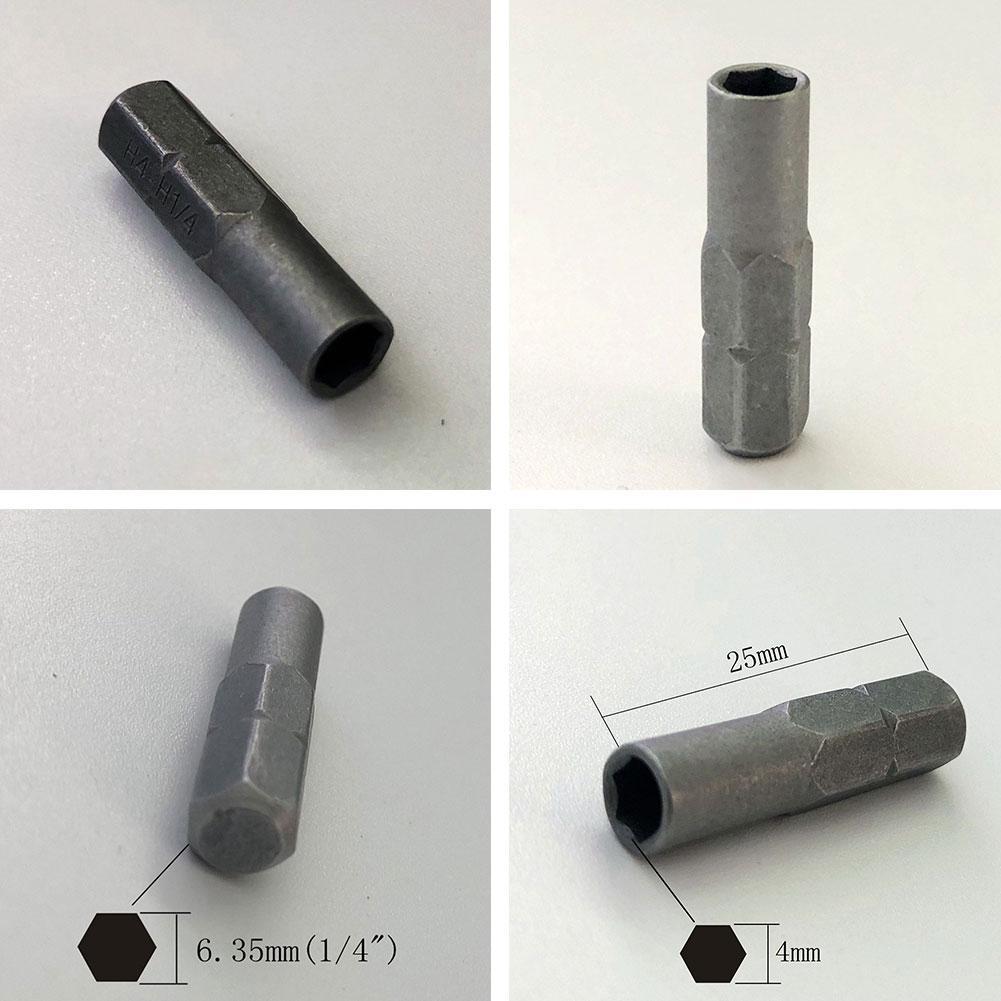 Electric Screwdriver Hex 1/4" 6.35mm Hex Shank To 4mm Socket Driver Bit Adapter For Precision Hex Bits Magnetic Holder Screw Too