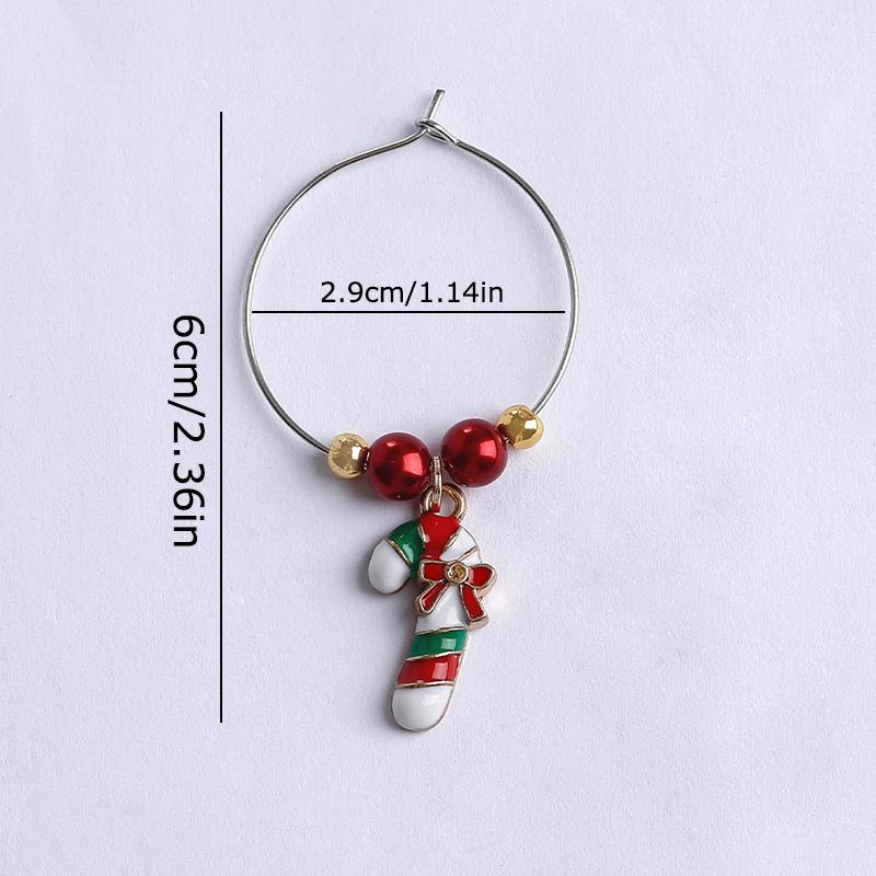 1/10 ks Prsten Svátky Kreslený Tvar Kreativní Víceprvkový Jemný Cyklus Vánoce Slitina Zinku Značka na Sklenici Identifikátor Nápoje Dekorace na Sklenici na Víno