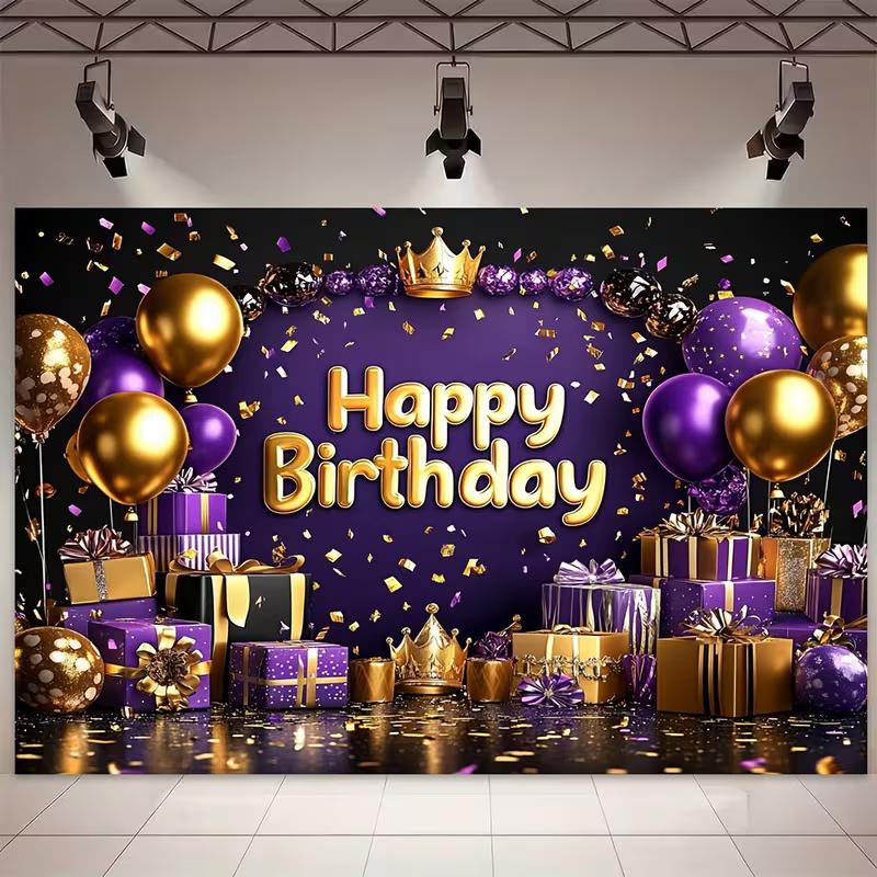 2D Luxury Glitter Confetti Birthday Gift Balloon Backdrop Portrait Photography Background