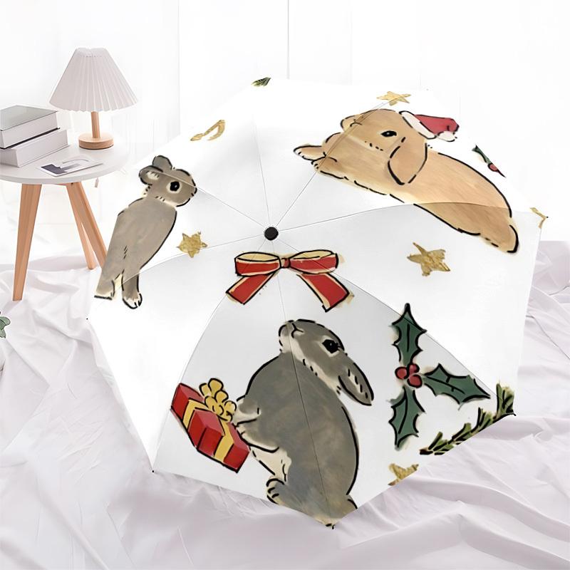 1pc rabbits Automatic Open/Close Umbrella, 8-Rib Sturdy Frame,Ideal Birthday/Gift for Men & Women, Outdoor Accessory yy251126047