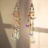 Hanging Crystal Wind Chimes Sun Catcher Fairy Butterflies Stained Glass Sun Catcher Window Drop Bell for Room Garden Decor