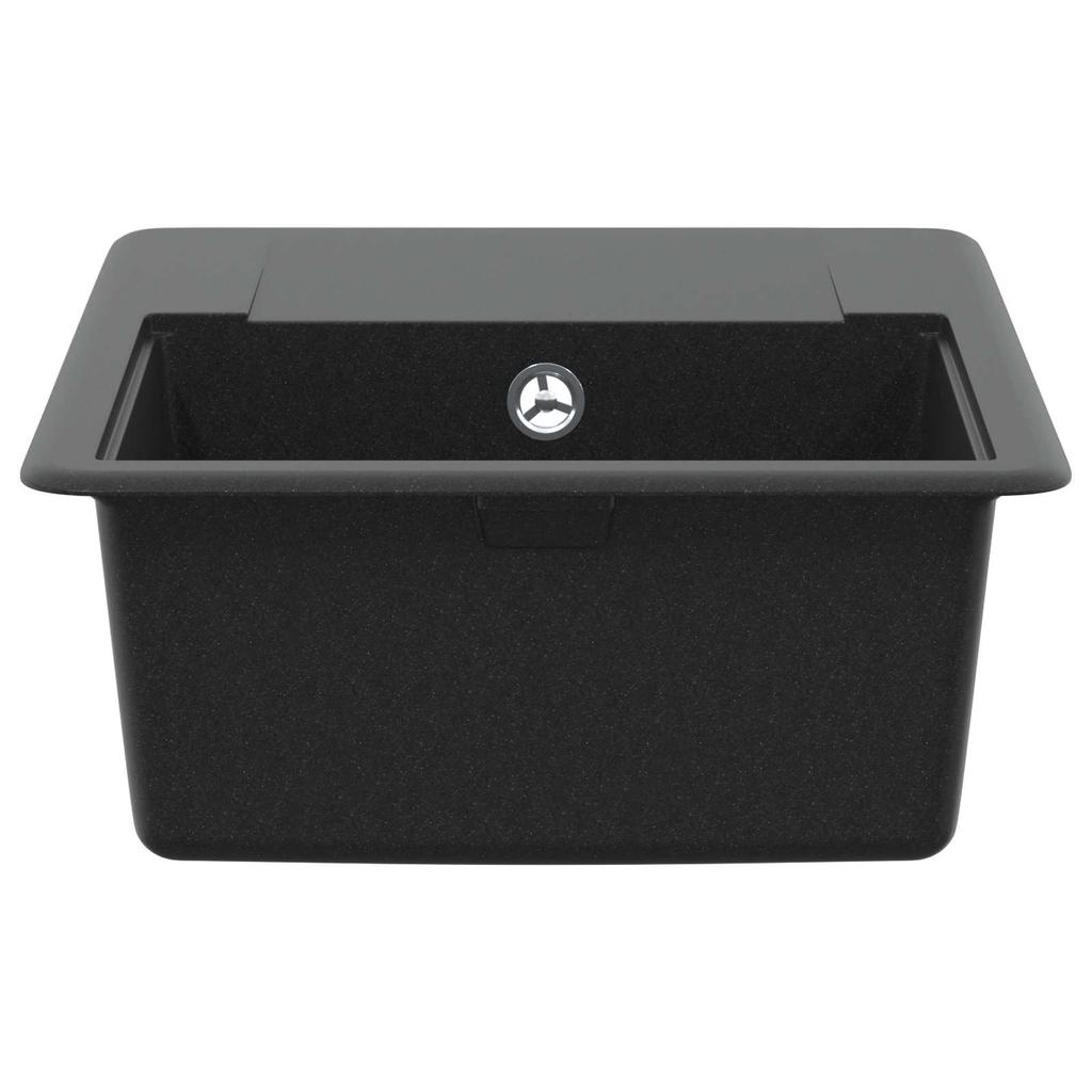 Black Kitchen Sink 560 X 460 Mm Made of 80percent Quartz and 20percent Resin