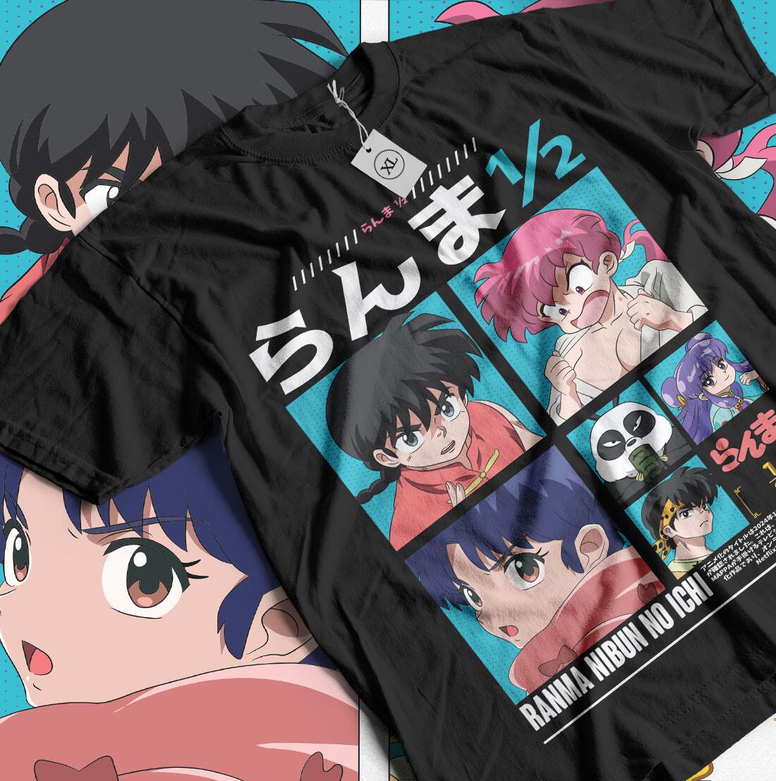 Ranma 1 2 T-shirt Shampoo Rumiko Takahashi Kawai Waifu Manga Strip Anime Shirt XXL