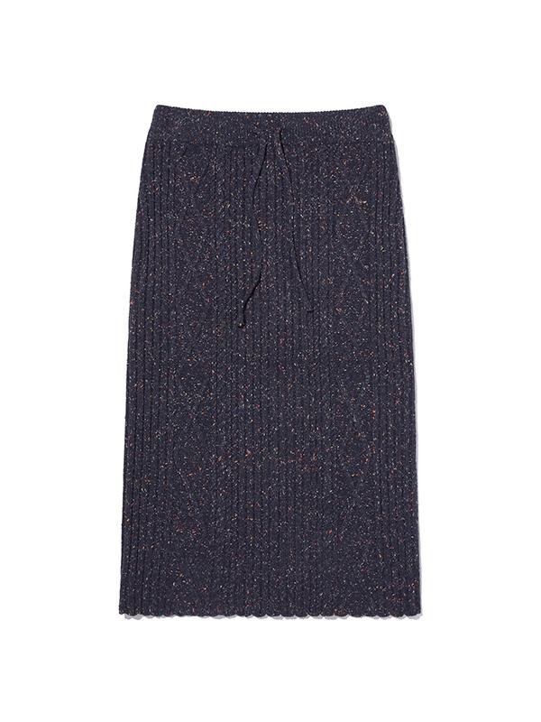 KIRSH Texture Pattern Knit Long Skirt [Dark Navy]