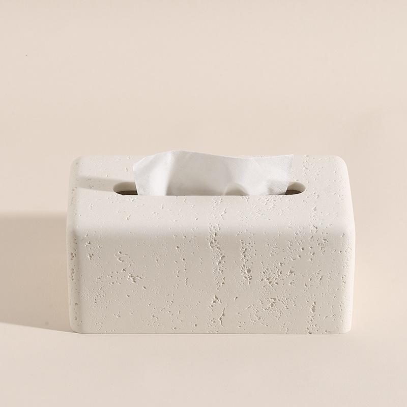 Wabi-sabi Wind Tunnel Stone Napkin Box Household Light Luxury Living Room Decoration Coffee Table Tissue Holder
