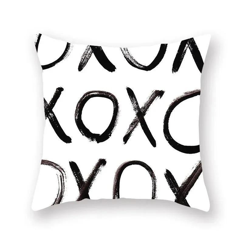 Black And White Striped Creative Decorative Pillowcase Living Room Office Ornaments Home Decoration Pillowcase