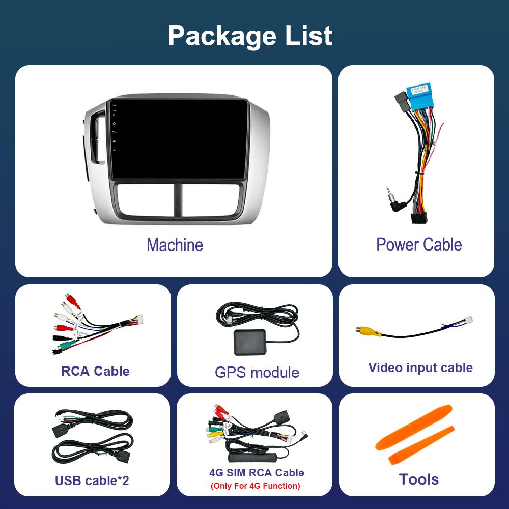 For Honda Pilot 1 2005 - 2008 IPS Screen 9'' Car Radio Multimedia Player Carplay Android System 4G Bluetooth WiFi GPS Navigation