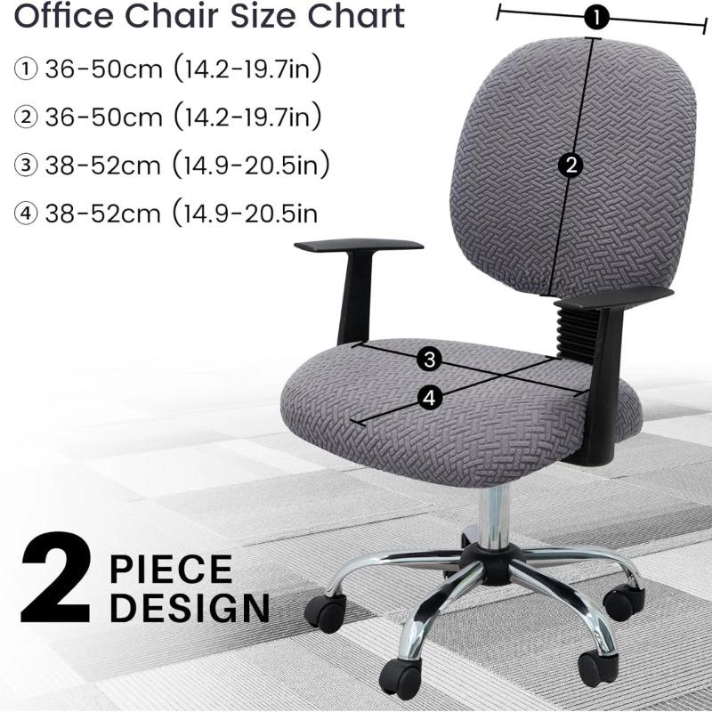 2-Piece Type Stretchable Universal Desk Office Chair Seat Covers Computer Chair Slipcover Washable Rotating Chair Protector