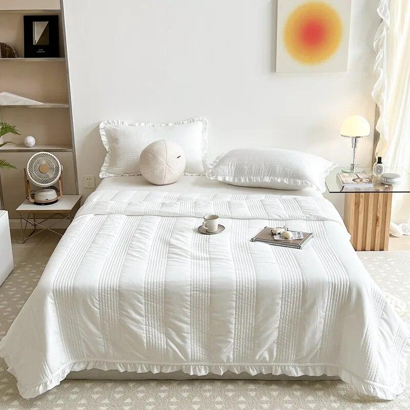Washed yarn summer quilt four piece air conditioner quilt bed cover quilt blogger same style summer cool quilt summer thin quilt