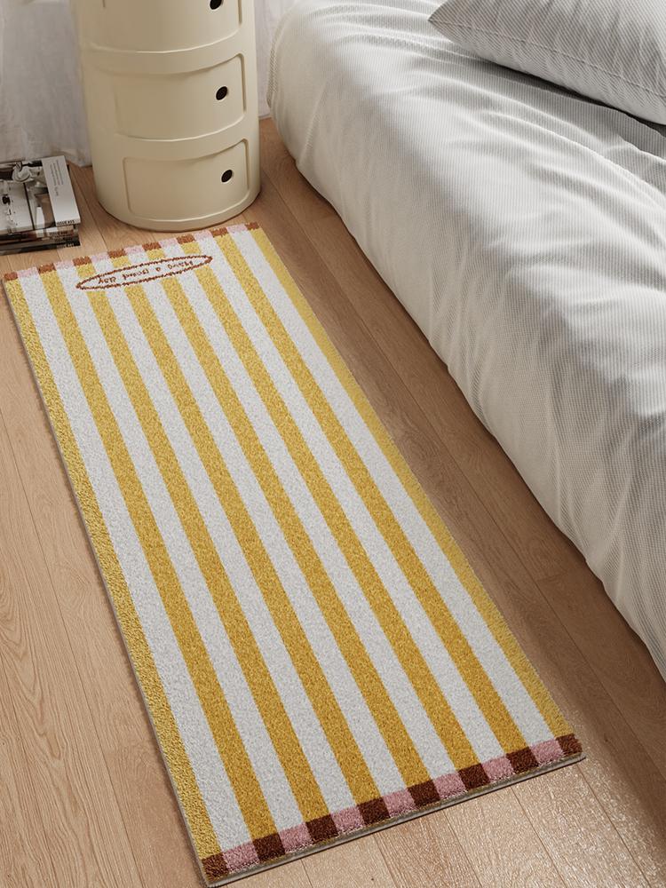 Korean Simple Striped Carpet Comfortable Cooling Bedroom Long Bed Blanket Living Room Sofa Long Bed Mat Home Decoration
