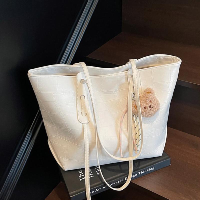 Summer New Solid PU Sweet Elegant Light Luxury Tote Bag Hot Sale Fashionable and Simple Commuting Casual Shoulder Bags for Women