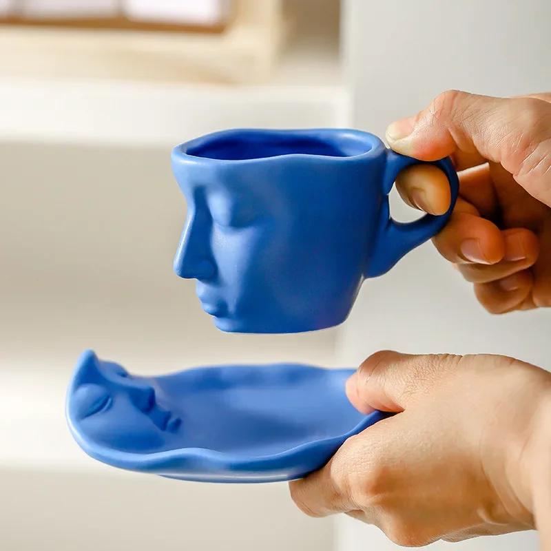100ml Face Art Personality Creative Ceramic Concentrated Beauty Italian Tea Coffee Cup Valentine's Day Wedding Gifts