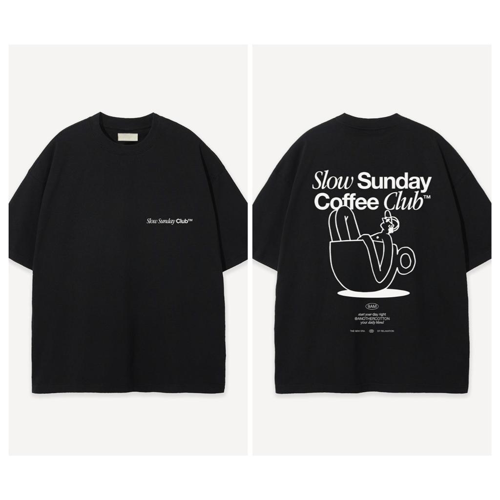 Koszulka Slow Sunday Coffee Club Letnia Codzienna Bawełniana Damska Męska 2026 Kolejna Bawełniana Krótki Rękaw Wygodna Oddychająca Damska Męska Odzież