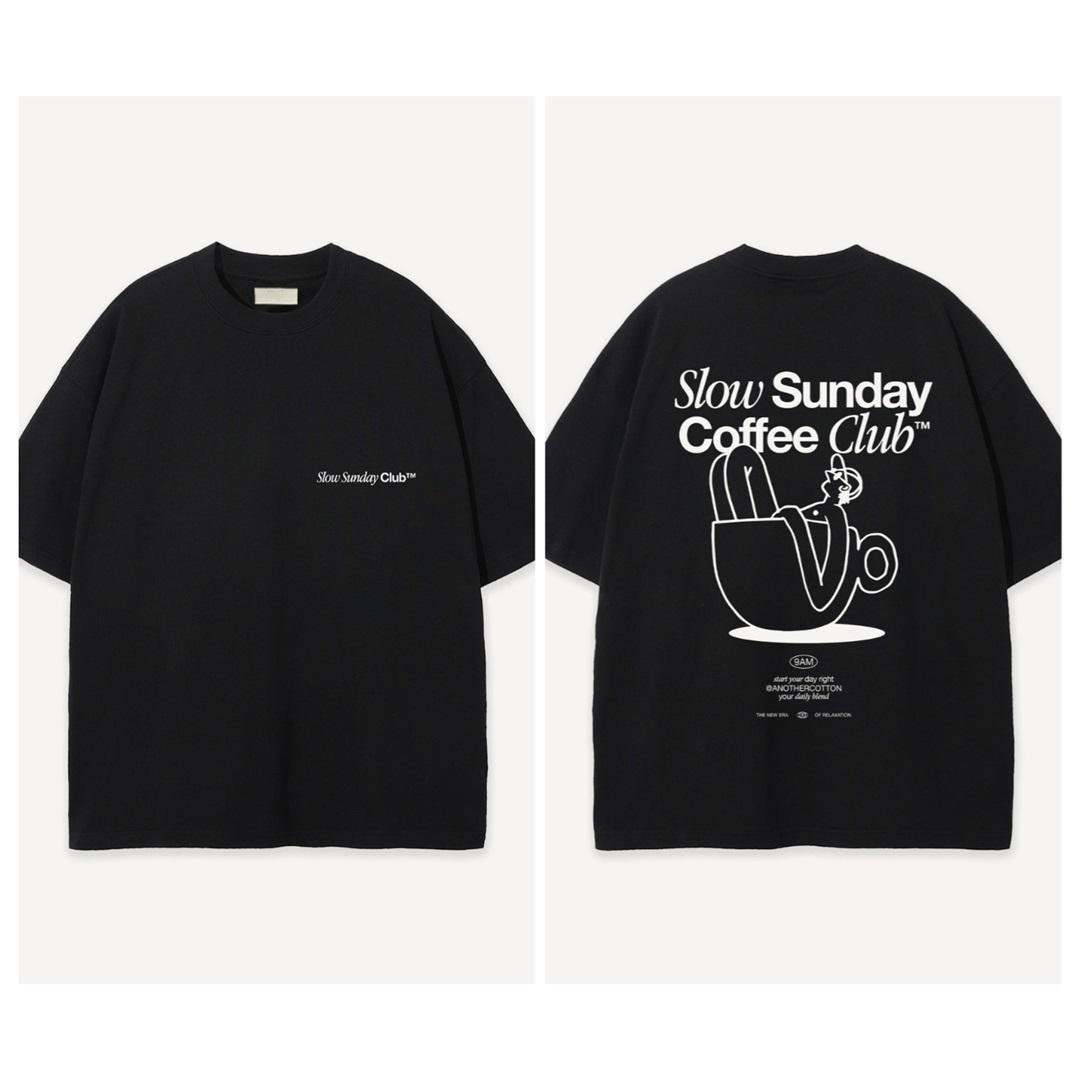 

Slow Sunday Coffee Club T-Shirt Summer Casual Cotton Women Men 2026 Another Cotton Short Sleeve Comfortable Breathable Female Male Clothing L бежевий
