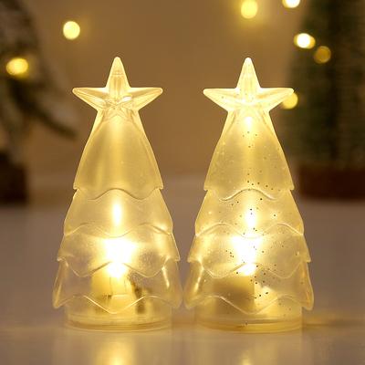 Decorazioni Natalizie Albero di Natale Cristallo Trasparente Luci Notturne Candele Elettroniche Decorazione d'Ambiente