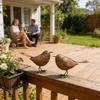 2pcs Cute Small Bird Statue Ornament Decorative Waterproof Rustic Iron Bird Figurines Potted Plant Landscape Garden Decor