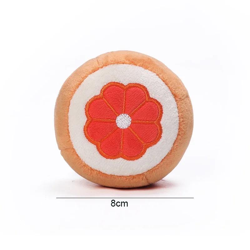 

Plush Squeaky Dog Toys Bite-Resistant Clean Teeth Dog Chew Puppy Training Toy Soft Fruit Pet Interactive Toy Pet Supplies оранжевый