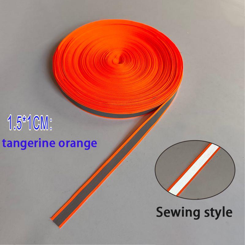 

1.5CM Reflective Warning Tape Traffic&sanitation Reflective Cloth Strip High Brightness Reflective DIY Tape Fluorescent Band 10Pcs