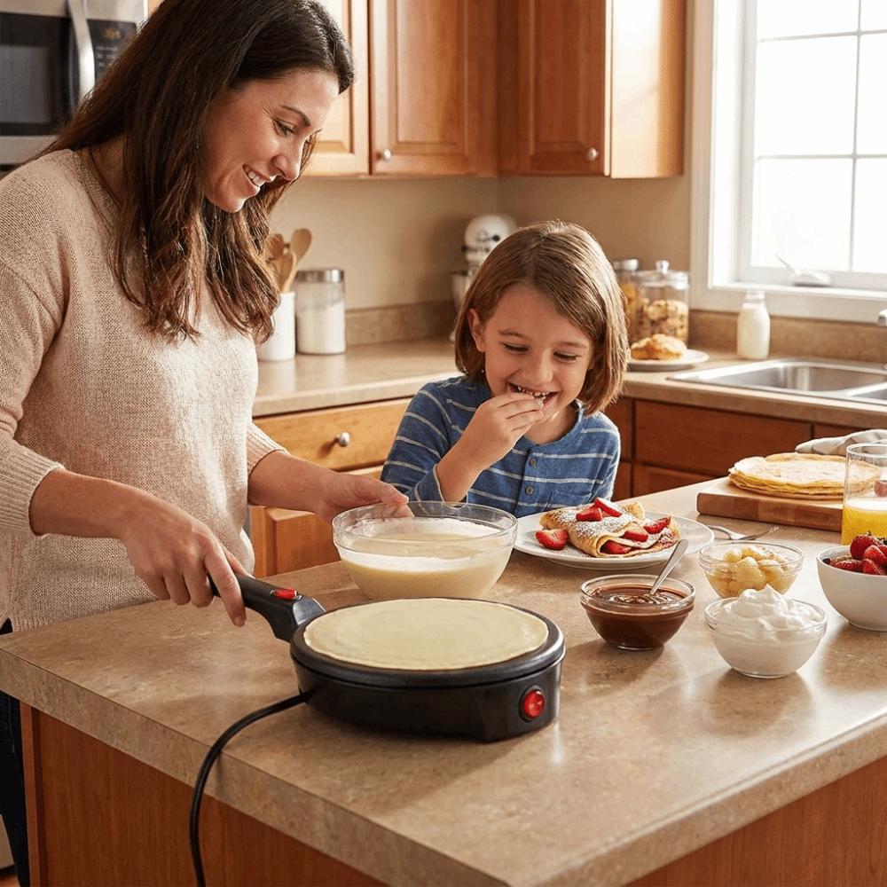 110V 220V Dual Voltage Pancake Cooking Machine for US/UK/EU Small-Scale Commercial Catering