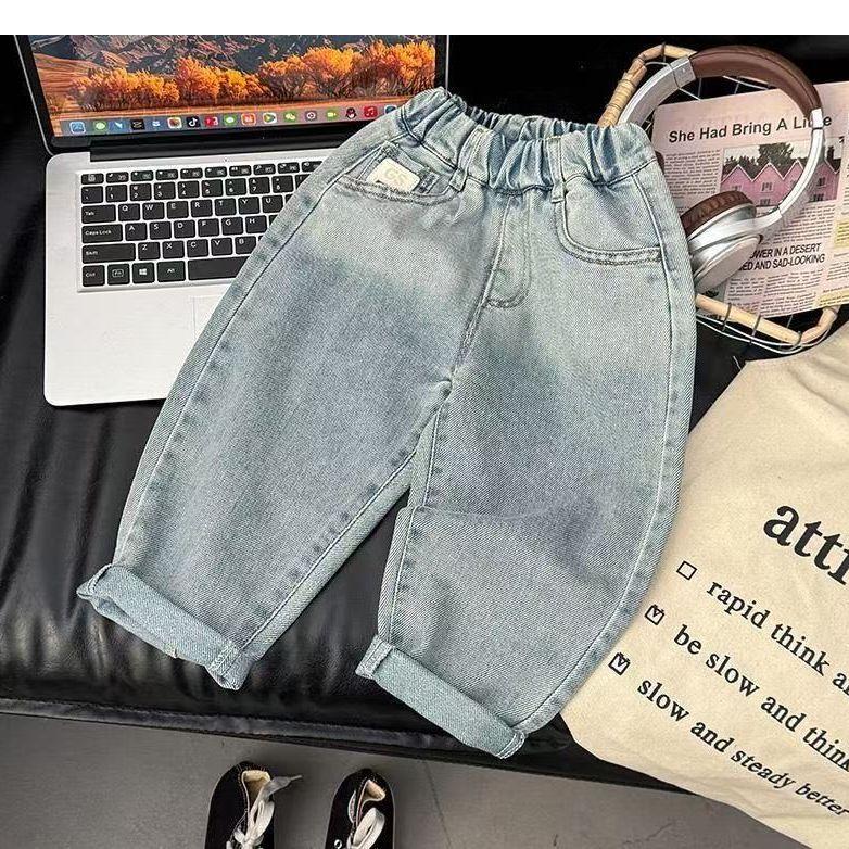 Children's Jeans Spring and Autumn Boys' Pants Simple and Fashionable Spring Loose Pants