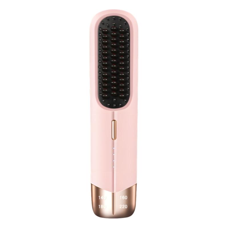 

Travel Hair artist Fast Heating Ceramic Plates And Safety Comb For Gentle Styling While Moving рожевий