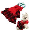 Weihnachts Hunde Katzen Kleid Warm und Leicht Kariertes Netz Herbst und Winter Haustierkleidung