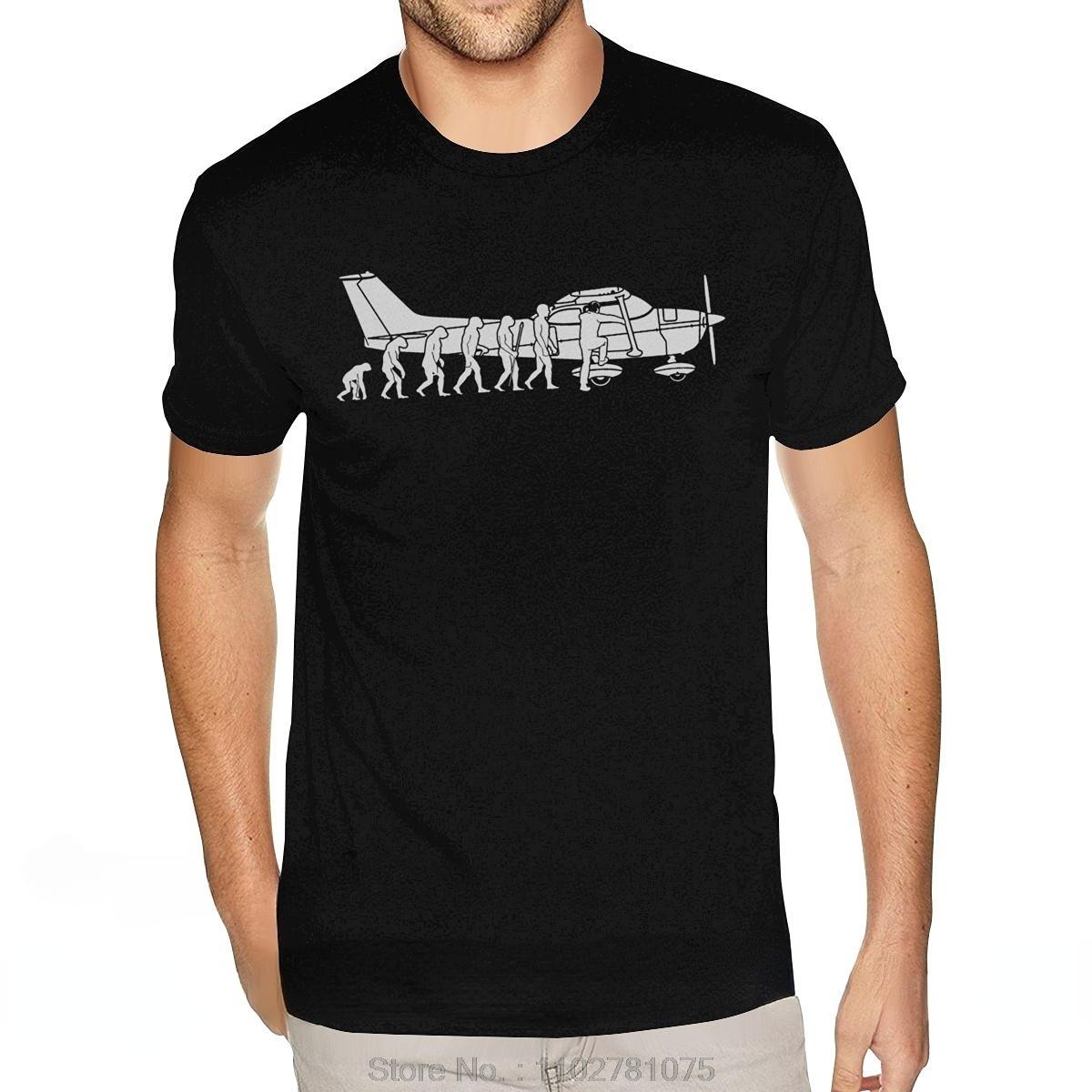 

Evolution Cessna Pilot Flugzeug Oversized T-shirt Hombre Art Air Fly Fitness T Shirt Airplane Flug Cotton Tshirt Men s Clothing 4XL