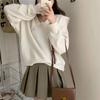 Herbst und Winter neue Puppenkragen süßer Wind Pullover Strickpullover Damen einfarbig locker altersmilder Strickpullover Top