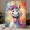 Unicorn Pearl Art Canvas with Frame 3D Shiny Bead Painting for Modern Room Decor, Relaxing Craft and Unique Birthday Gift Idea