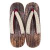 Geta Wooden In Burnt Paulownia Wood for Women [KYOETSU] (Japanese Clogs) Dull, (5 Beige, Medium)
