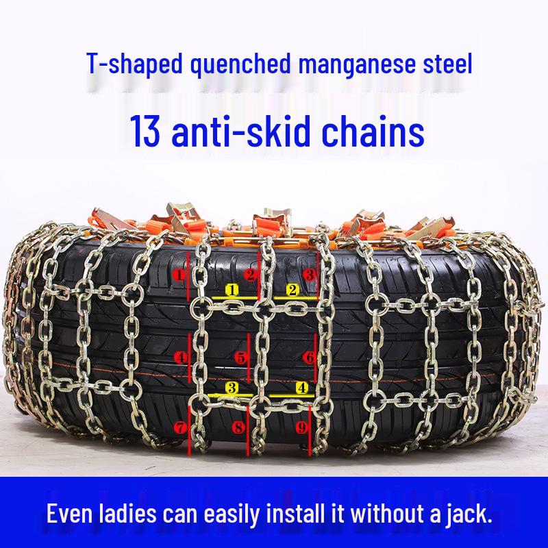 Tako Car Anti-Skid Chain for Sedan, SUV, and Minivan - Snow and Mud Emergency Use